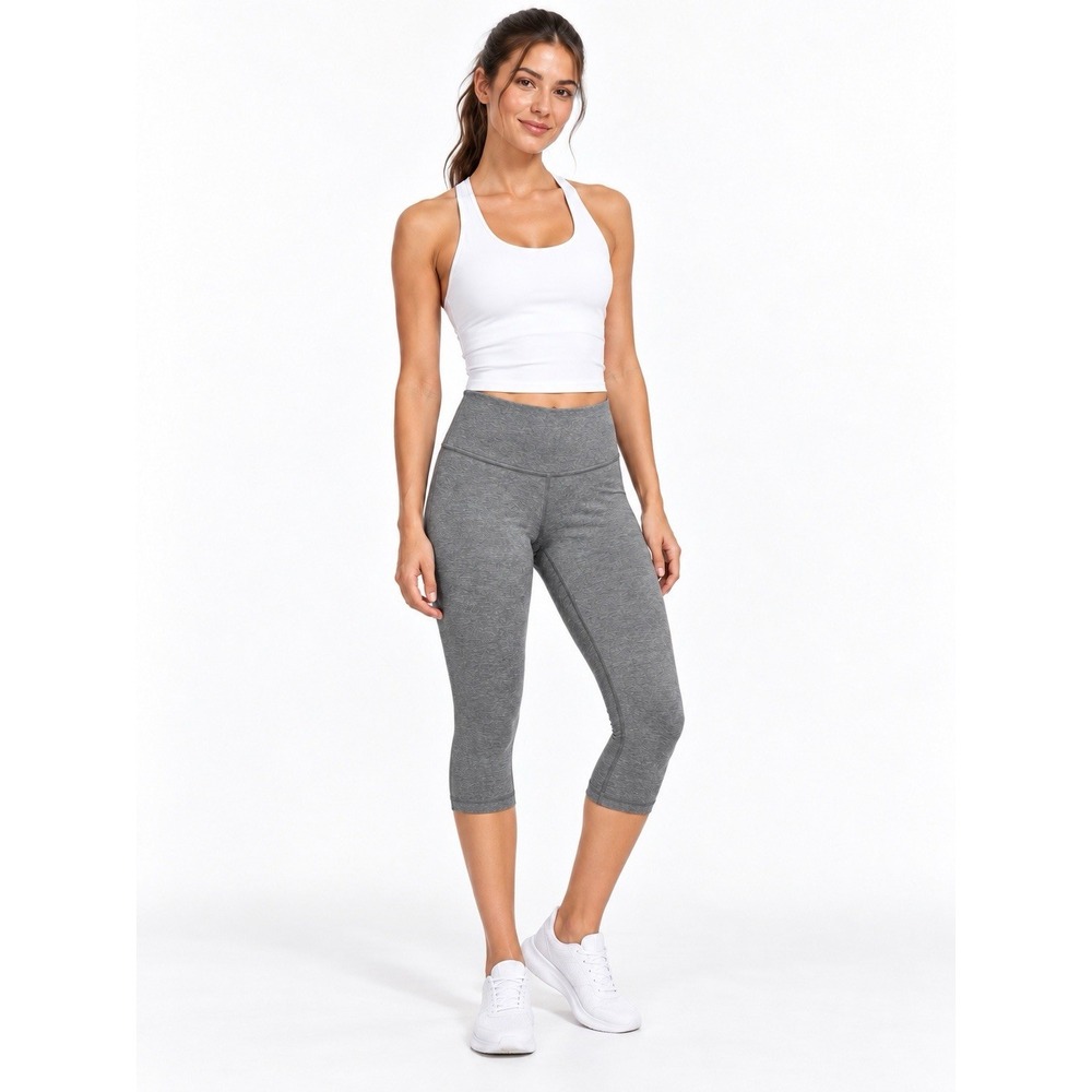Lululemon Wunder Under Crop Leggings Women's 6 Heather Gray 21" Inseam